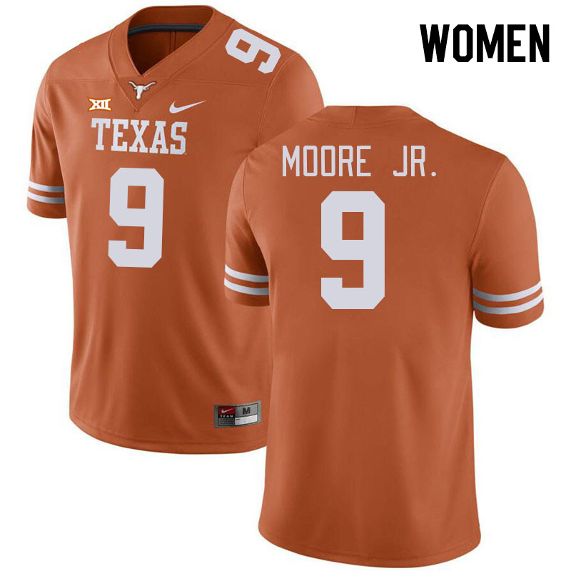 Women #9 DeAndre Moore Jr. Texas Longhorns 2023 College Football Jerseys Stitched-Orange